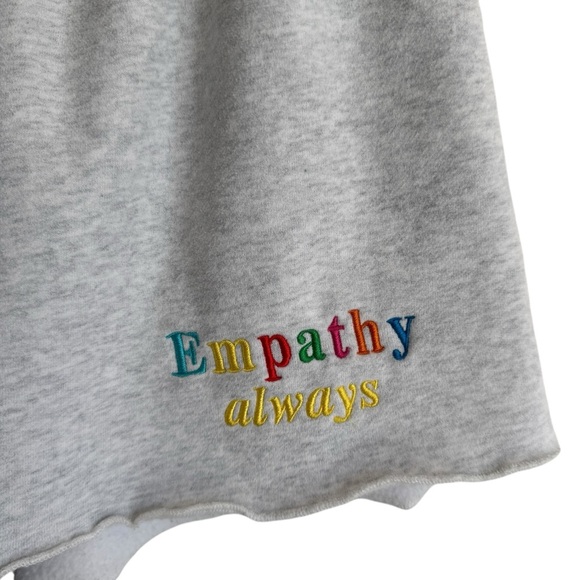 Mayfair Group Gray 'Empathy Always' Sweat Shorts, Size S/M - Picture 2 of 5